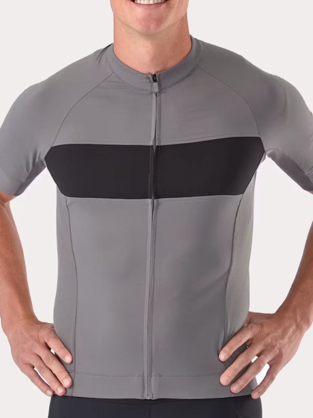 Men's Trek Grey & Black Cycling Jersey - Lightweight Performance